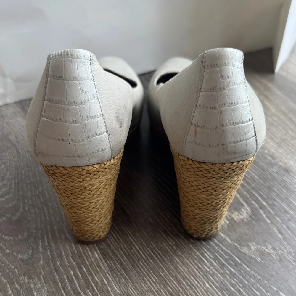 Velvet Cream Wedge Shoes for Women AS0229